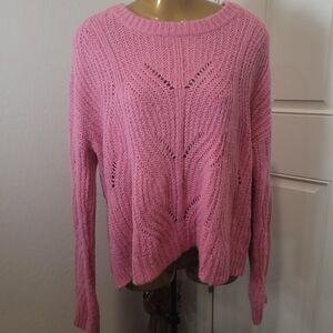 Madewell Vibrant Pink Knit Crew Neck Sweater